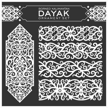 Borneo kalimantan dayak ornament set	