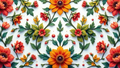 Intricate floral design, repeating seamlessly , vector, image, wallpaper