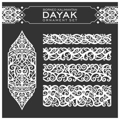 Borneo kalimantan dayak ornament set	