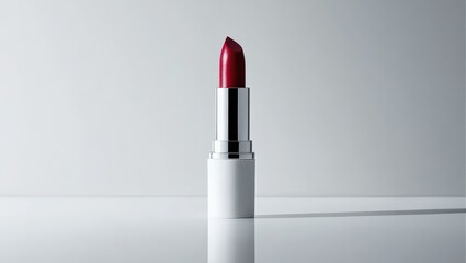 Obraz premium Red Lipstick on White Background