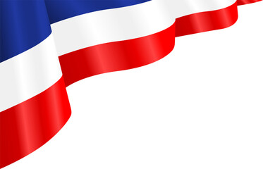 Blue White and Red American Flag Wavy Ribbon Corner Border Illustration