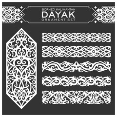 Borneo kalimantan dayak ornament set	