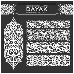 Borneo kalimantan dayak ornament set	