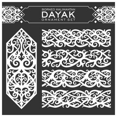 Borneo kalimantan dayak ornament set	