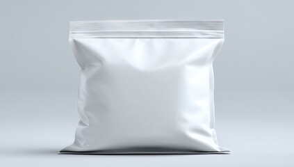 Sleek 3D mockup of a wool seat cushion cover bag, emphasizing the wool texture and empty label space.