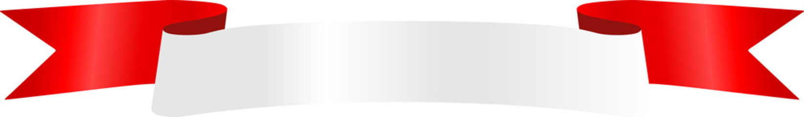 Red and White Indonesia Flag Wavy Ribbon Corner Border Illustration