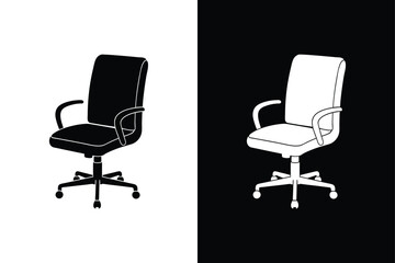 Obraz premium Office Position Chair Icon. Solid Silhouette Vector for Design Use