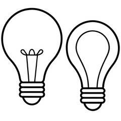 Minimalist Light Bulb Illustration Set.