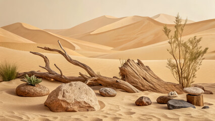 Desert landscape sand dunes arid climate dry environment nature scene