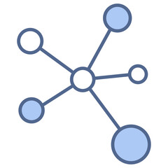 Network Topology Blue Icon