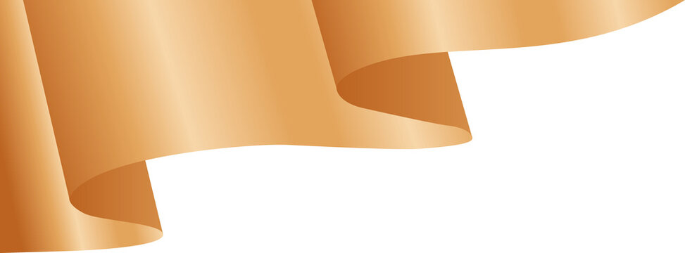Bronze Wavy Ribbon Corner Border Illustration