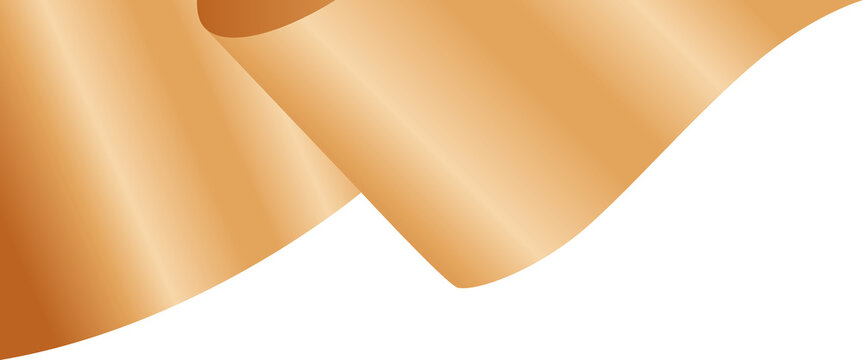 Bronze Wavy Ribbon Corner Border Illustration