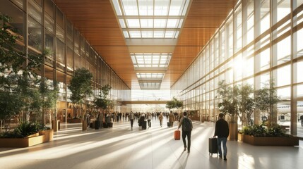 Modern Airport Terminal with Natural Light