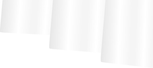 White Wavy Ribbon Corner Border Illustration