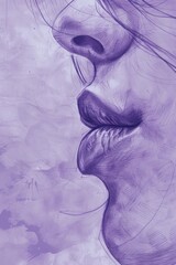 detailed sketch of a human face frontal view