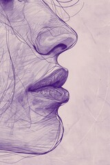 detailed sketch of a human face frontal view