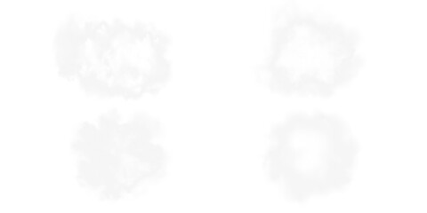 Vector realistic cloud, smoke or fog on isolated transparent background. Cloud png. Cloud, smoke, fog png.