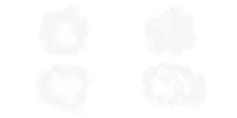 Vector realistic cloud, smoke or fog on isolated transparent background. Cloud png. Cloud, smoke, fog png.