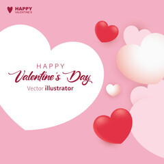 Valentine's day vector banner hearts shape design background pink color. Templates for social media posts backgrounds, cover, poster, banners, marketing, sales promotion with copy space background