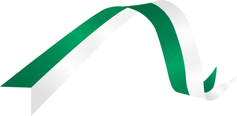 Green and White Pakistan National Flag Wavy Ribbon Corner Border Illustration