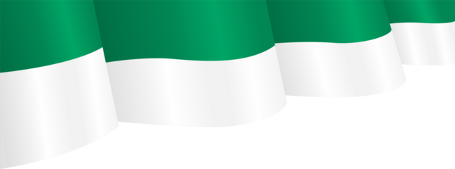 Green and White Pakistan National Flag Wavy Ribbon Corner Border Illustration