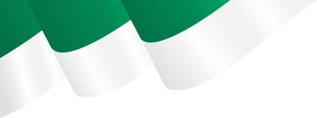 Green and White Pakistan National Flag Wavy Ribbon Corner Border Illustration