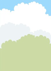 Obraz premium Beautiful clouds and green foliage under a blue sky viewed during daytime in a serene setting