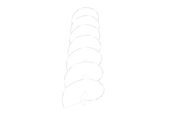 Simple Line Art Technical Drawing Monochrome Outline Wireframe Depiction of a Helical Drill Bit for Earth, Outline Illustration of a Spiral Earth Auger Drill Bit, a Helical Drill Bit for Earth on PNG