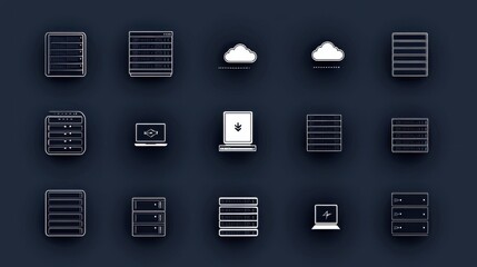 Rows of computer servers network devices and data storage equipment in a modern data center showcasing the latest advancements in enterprise level technology infrastructure