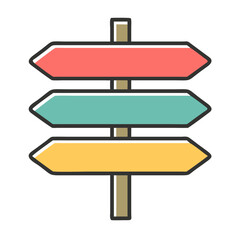 Minimalist Clean Road Sign Vector Design.