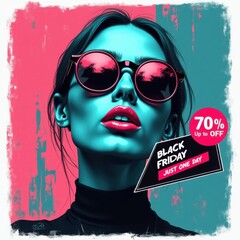 Sticker - Black Friday. Vector style. 