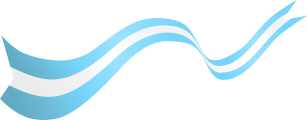 Blue and White Argentina Flag Wavy Ribbon Corner Border Illustration
