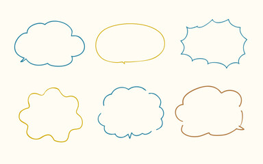 シンプルな吹き出しのイラストセット(カラー)