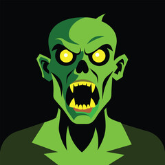 Angry purple monster with sharp teeth HD color vector icon outline vector illustration