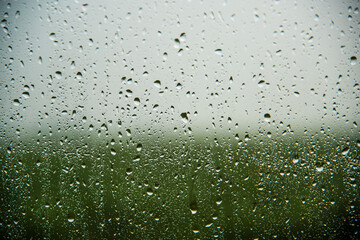 Water drops background, Rain drops on car window.