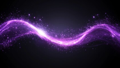 Abstract Swirling Purple Magic Dust Wave, Festive Background for Christmas, New Year, Birthday