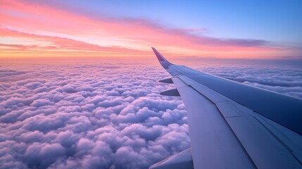 Obraz premium A Breathtaking Aerial View of Clouds and Sunset
