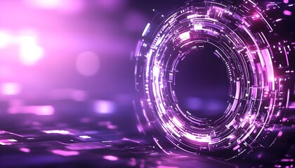 A glowing purple ring with a blurred background