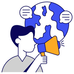 Premium download icon of global marketing