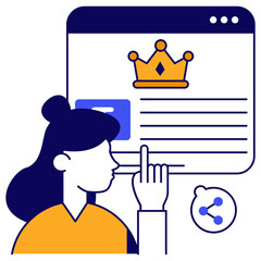 Unique design icon of premium website