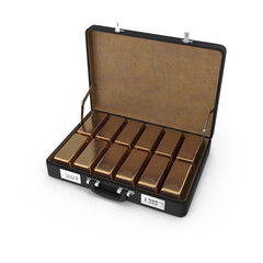 Briefcase Full of Gold Bullion Bars