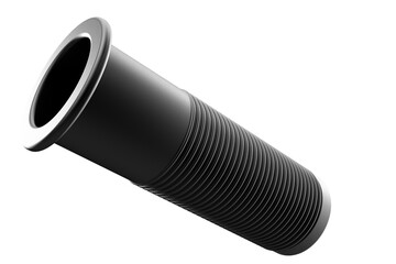 Flexible Black Handle Grip Ribbed Texture, Cylindrical Plastic Cover with Flange, Ribbed Rubber Sleeve Grip or Protection for Pipes or Tools BIKE MOTORBIKE MOTORCYCLE BMX BICYCLE VEHICLE LEVER on PNG