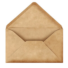 Rustic Open Kraft Envelope with Transparent Background | Textured Stationary Mockup