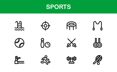 Sports Icons Collection. Minimal Line Art for Athletes and Enthusiasts.