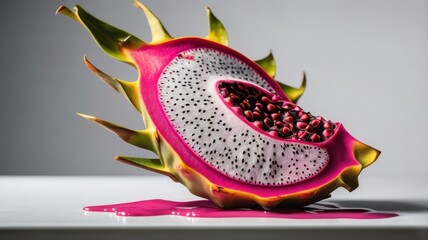 fruit, food, watermelon, isolated, dragon, fresh, sweet, dragon fruit, healthy, white, slice, red, pink, ripe, melon, tropical, exotic, dragonfruit, green, juicy, nature, dessert, vector, cactus, diet