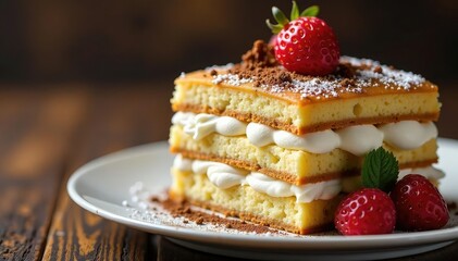 Classic Italian dessert; layers of coffee-soaked ladyfingers, mascarpone cream , creamy, stock photo, ingredient