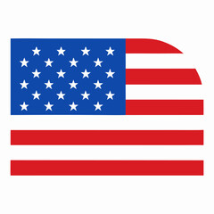 USA national flag isolated on white. Official colors and image of Stars and Stripes, simple flat design. Vector clipart or icon for american events and news illustration, travel or politics banner.