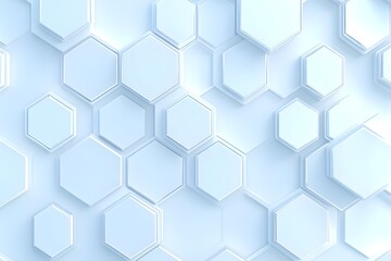 Naklejka premium A seamless pattern of light blue hexagonal shapes, creating a modern and geometric background