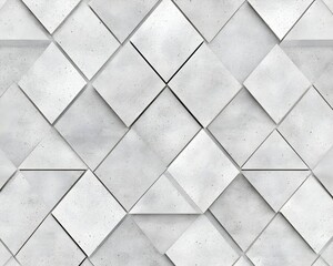 A seamless pattern of white, textured, geometric shapes, primarily diamonds, with a slight 3D effect, forming an abstract background