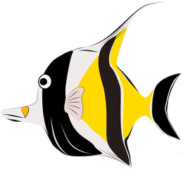 Obraz premium Illustration of fish on white background